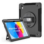 USP Rugged iPad Pro 11 M5/M4 (6th/5th Gen) Case - Straps, Kickstand, Black