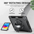 USP Rugged iPad Pro 11 M5/M4 (6th/5th Gen) Case - Straps, Kickstand, Black