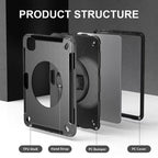 Rugged Apple iPad Pro 13-inch Case (M4/M5) - Kickstand, Hand & Shoulder Strap 