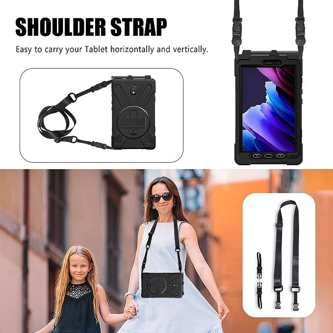 Heavy Duty Samsung Tab Active5/3 8 Case - Kickstand & Straps