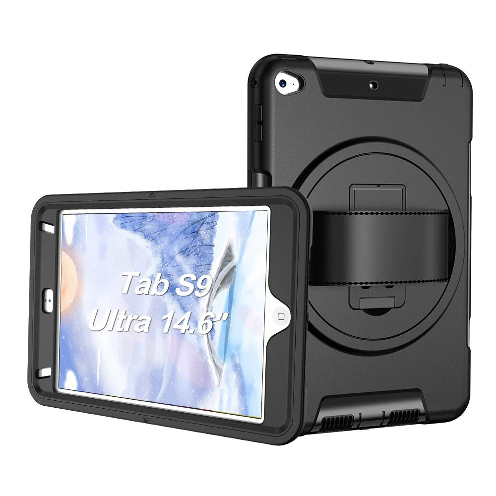 Heavy Duty Rugged Samsung Tab S8-S11 Ultra (14.6) Case Black Kickstand 