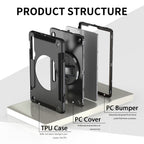 Heavy Duty Rugged Samsung Tab S8-S11 Ultra (14.6) Case Black Kickstand 