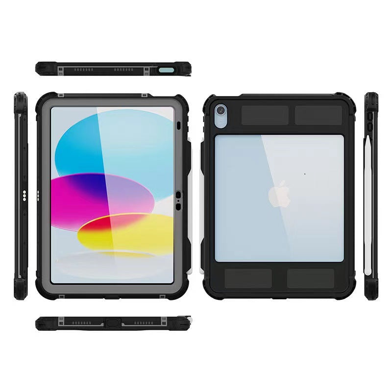 Black Waterproof Case for iPad 10th Gen (10.9) & iPad 11th Gen (11) - IP68 Drop Protection 