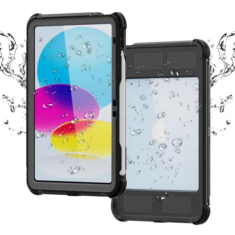Black Waterproof Case for iPad 10th Gen (10.9) & iPad 11th Gen (11) - IP68 Drop Protection 