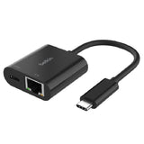 Belkin USB-C to Ethernet + 100W Charge Adapter - Black 