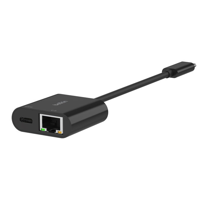 Belkin USB-C to Gigabit Ethernet + 100W Charge Adapter - Black Belkin