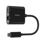 Belkin USB-C to Gigabit Ethernet + 100W Charge Adapter - Black Belkin