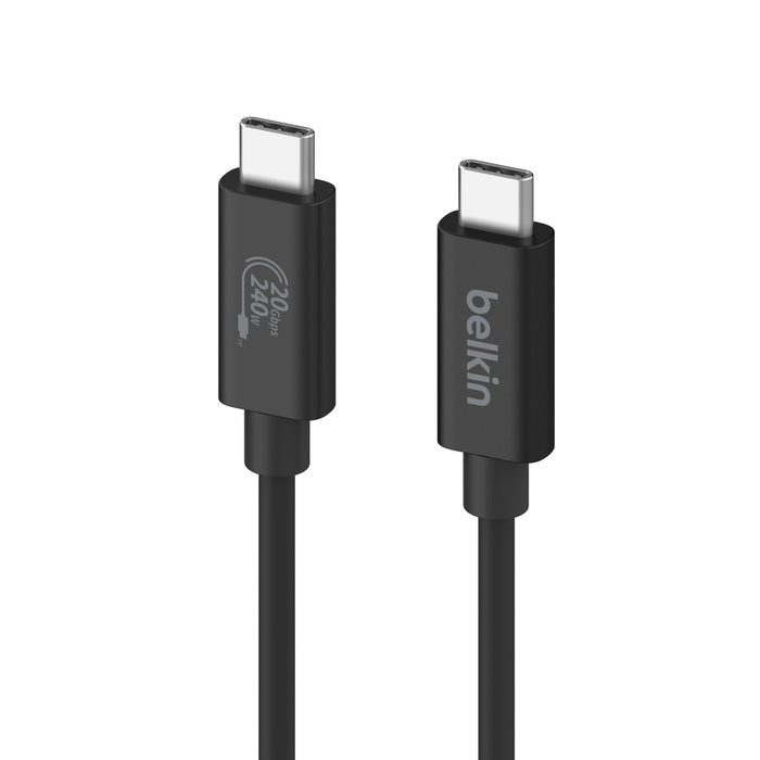 Belkin USB4 USB-C Cable 1.2M - 240W, 4K Video, Thunderbolt 4 Black Belkin