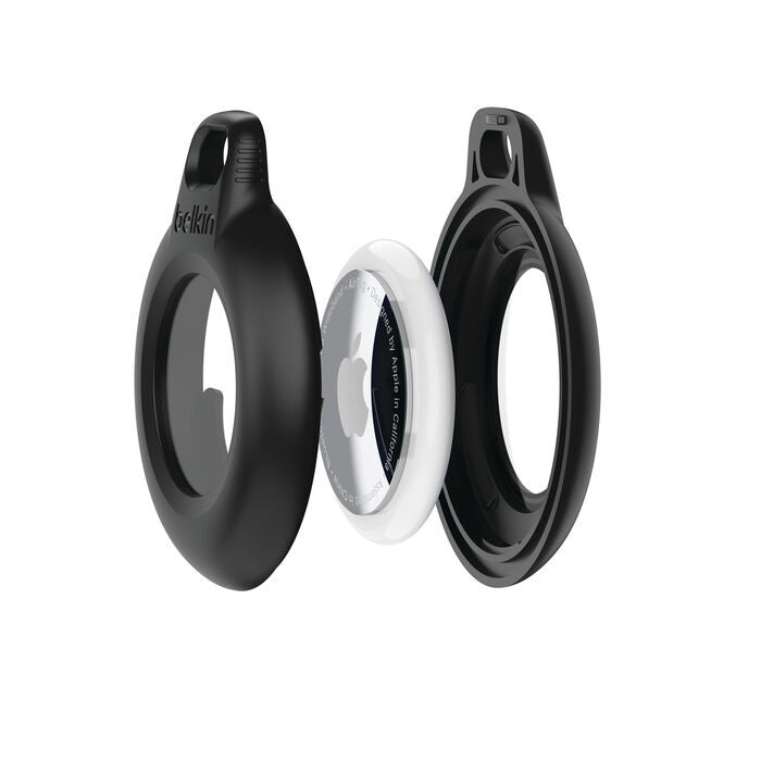 Belkin Waterproof Secure AirTag Holder with Key Ring (2-Pack) - Black Belkin