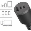 OtterBox 72W Fast Car Charger - Triple Port USB-C for iPhone & Samsung 