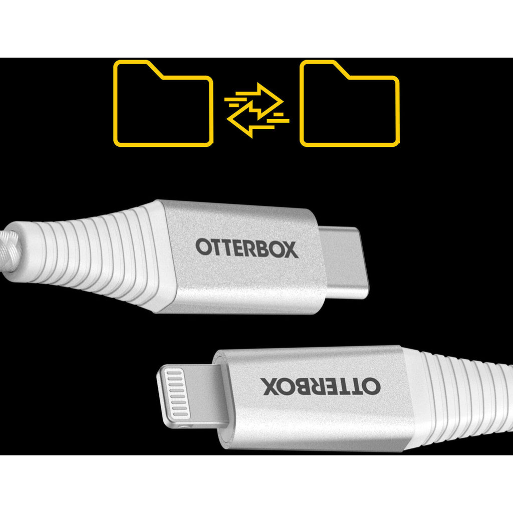 OtterBox Lightning to USB-C Fast Charge Braided Cable 2M - White (MFi) Otterbox