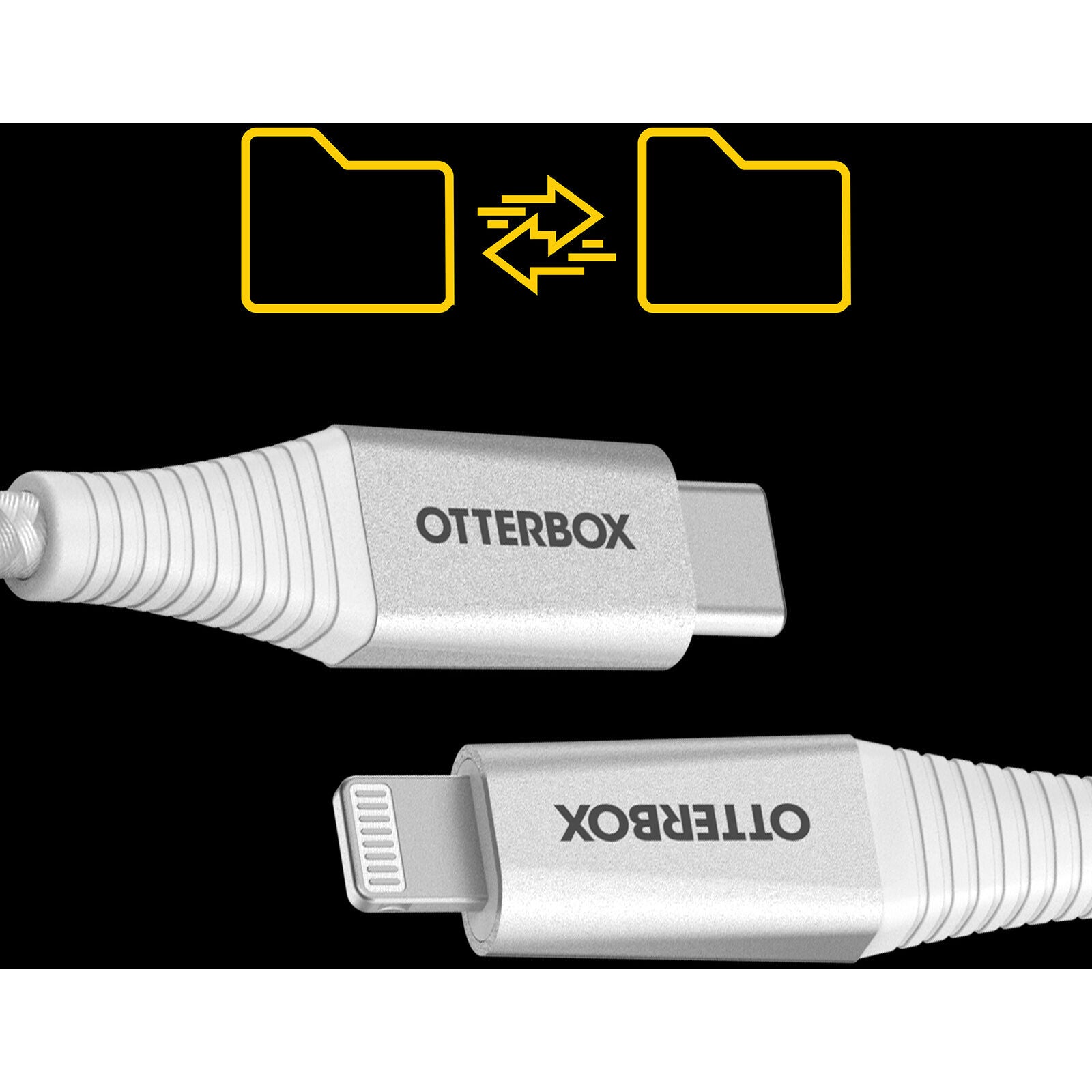 OtterBox Lightning to USB-C Fast Charge Braided Cable 2M - White (MFi) Otterbox