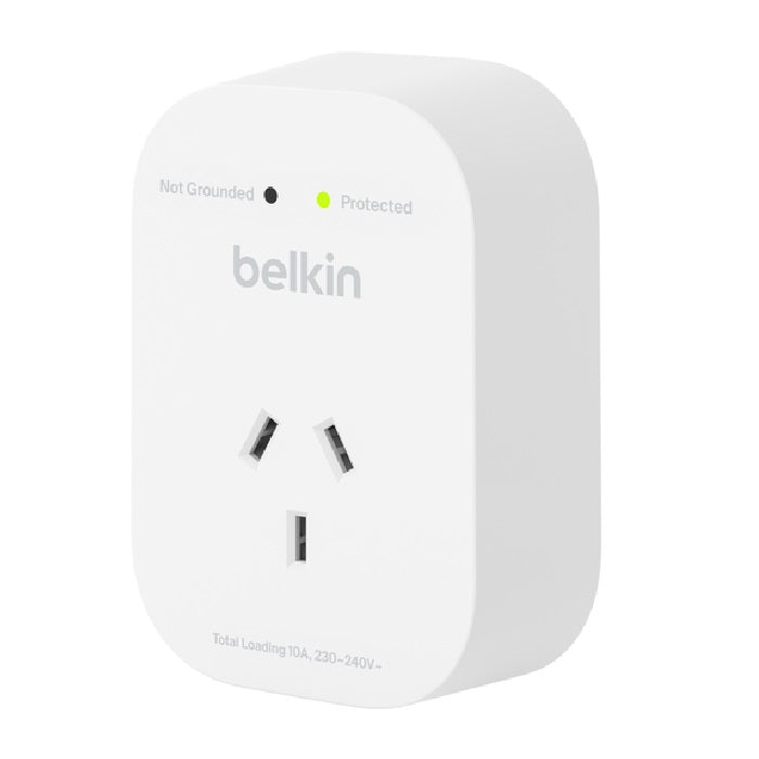 Belkin SurgePro 1-Outlet Power Surge Protector - White (1800 Joules) Belkin