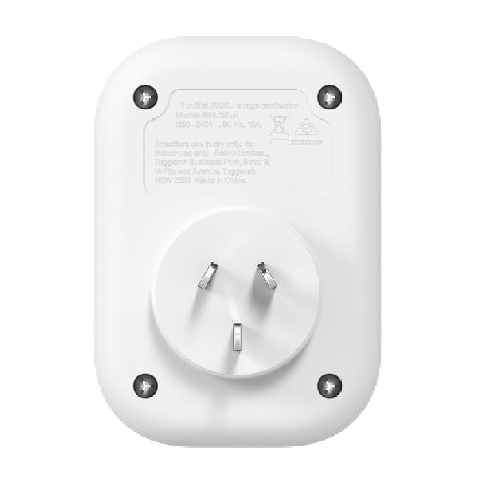 Belkin SurgePro 1-Outlet Power Surge Protector - White (1800 Joules) Belkin