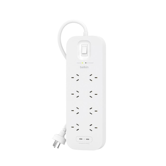 Belkin Surge Pro 8-Outlet Surge Protector with Dual USB-C - Heavy Duty 