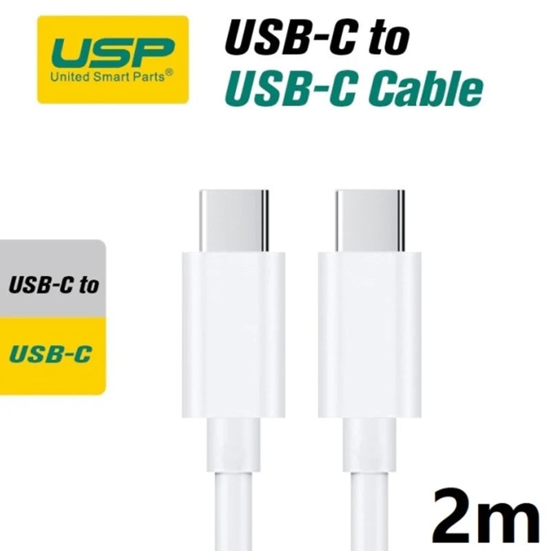 2M USB-C to USB-C Fast Charge Cable (60W) - White