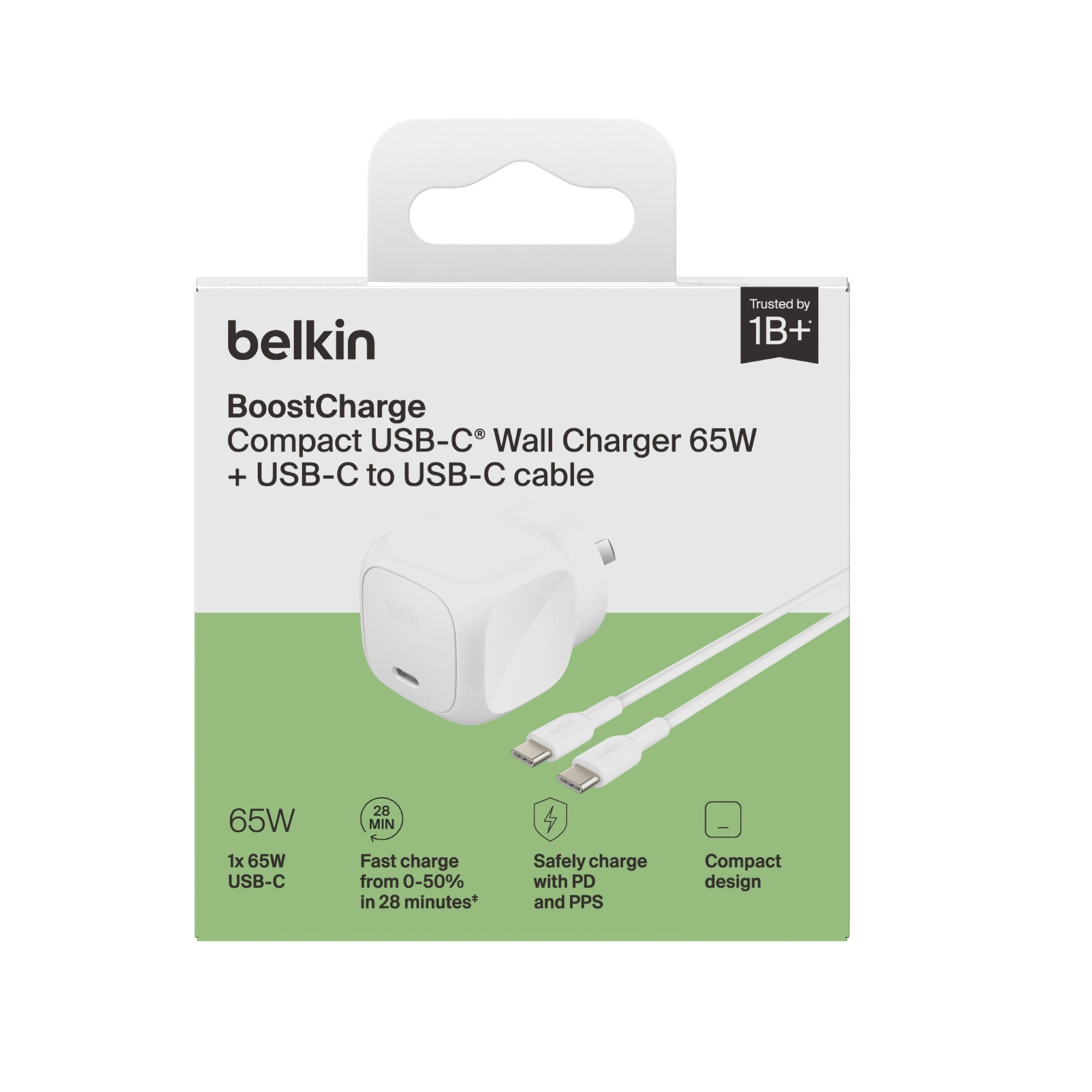 Belkin BoostCharge 65W USB-C Fast Wall Charger + Cable for Laptops & Tablets Belkin