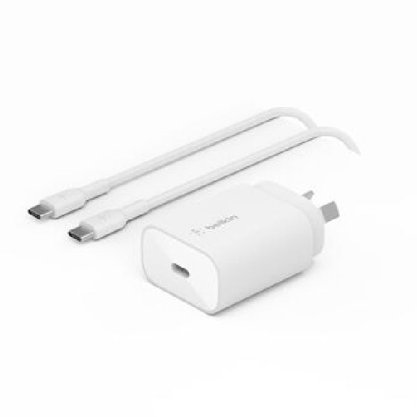 Belkin BoostCharge 25W Fast USB-C Wall Charger & Cable - White Belkin