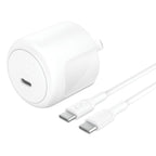 Belkin BoostCharge 45W USB-C PD Wall Charger + USB-C Cable (1M) - White Belkin