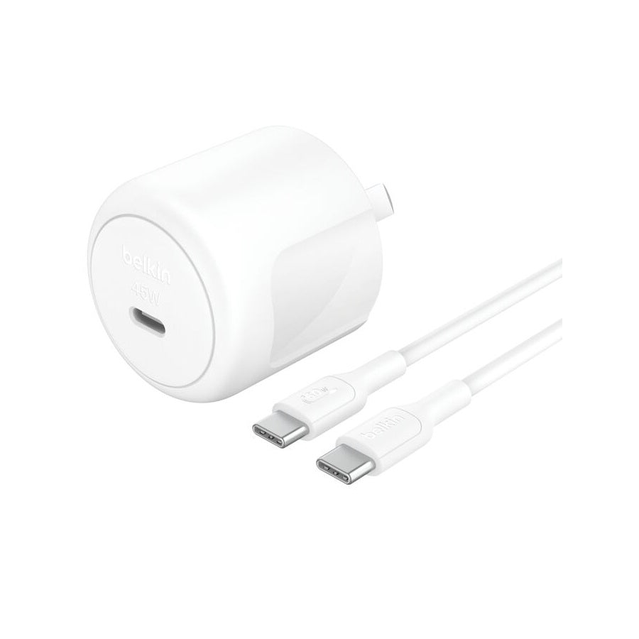 Belkin BoostCharge 45W USB-C Compact Wall Charger for iPhone & Samsung 