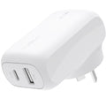 Belkin BoostCharge 42W Dual Wall Charger - Fast USB-C & USB-A (White) Belkin