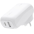 Belkin BoostCharge 42W Dual Wall Charger - Fast USB-C & USB-A (White) Belkin