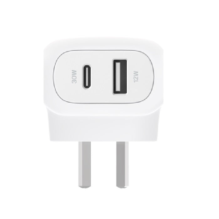 Belkin BoostCharge 42W Dual Wall Charger - Fast USB-C & USB-A (White) Belkin