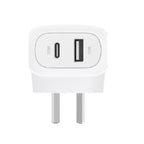 Belkin BoostCharge 42W Dual Wall Charger - Fast USB-C & USB-A (White) Belkin