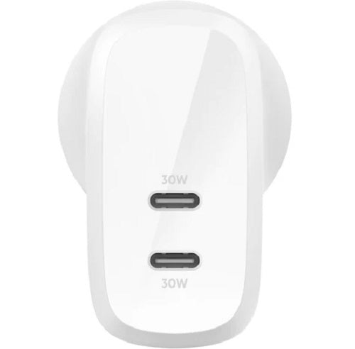 Belkin BoostCharge Pro 60W Dual USB-C Fast Wall Charger - White Belkin
