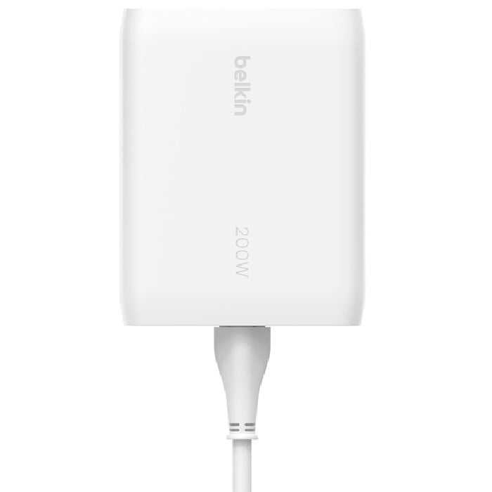 Belkin BoostCharge Pro 200W USB-C GaN Wall Charger - 4-Port, 140W Max, White Belkin
