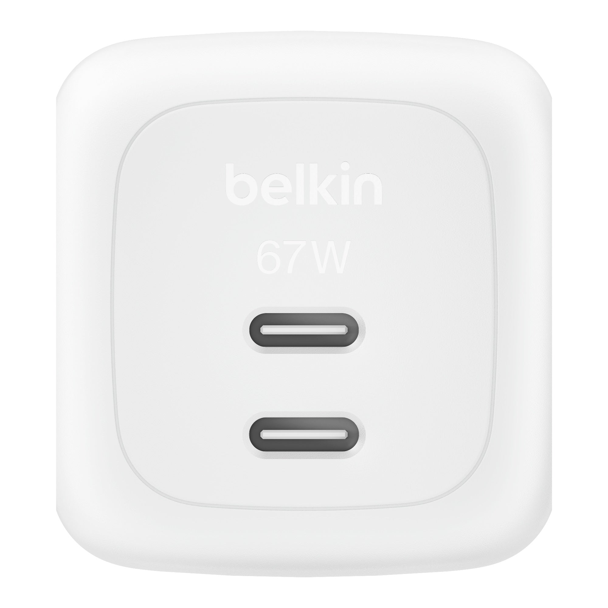 Belkin BoostCharge Pro 67W Dual USB-C GaN Wall Charger, White Belkin