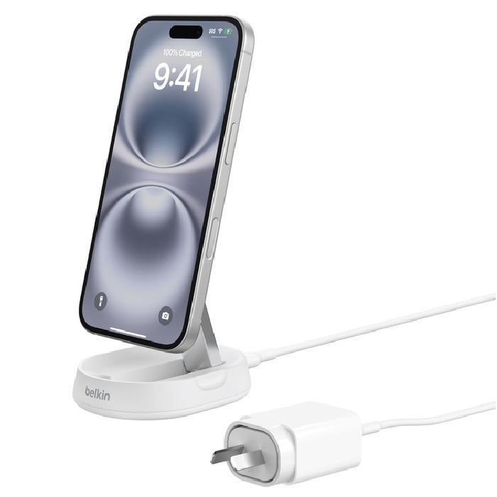 Belkin BoostCharge Pro Qi2 15W Magnetic Wireless Charging Stand & Wall Charger 