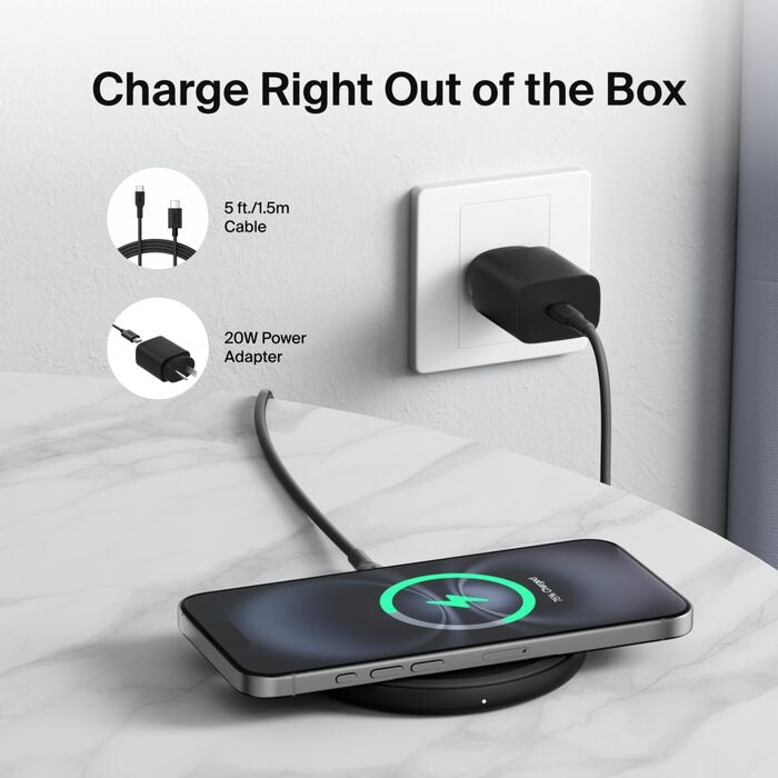 Belkin BoostCharge 15W Fast Wireless Charging Pad - Black 