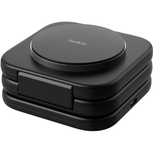 Belkin BoostCharge Pro 3-in-1 Qi2 Magnetic Wireless Travel Charger Black 