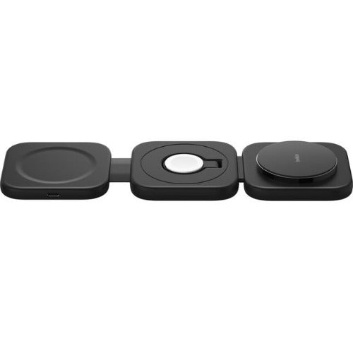 Belkin BoostCharge Pro 3-in-1 Qi2 Magnetic Wireless Travel Charger Black 