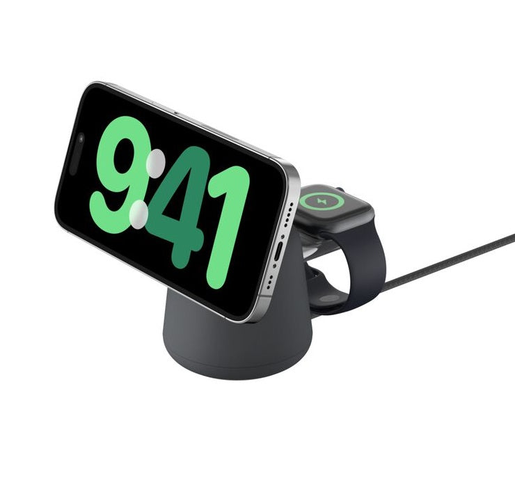 Belkin BoostCharge Pro 2-in-1 Qi2 Wireless Charging Dock - 15W Black 