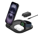 Belkin BoostCharge 3-in-1 Qi2 Magnetic Wireless Charger Kit - Black