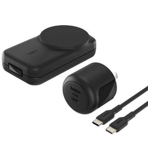 Belkin UltraCharge 3-in-1 Qi2 Foldable Magnetic Charger Kit - Black 