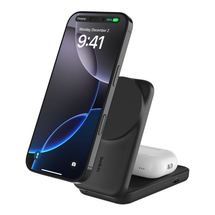 Belkin 2-in-1 Foldable Magnetic Qi2 Wireless Charger + 45W USB-C Wall Charger