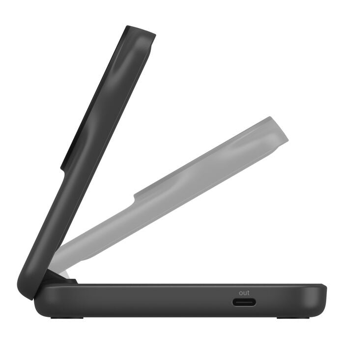 Belkin 2-in-1 Foldable Magnetic Qi2 Fast Wireless Charger Kit - Black Belkin