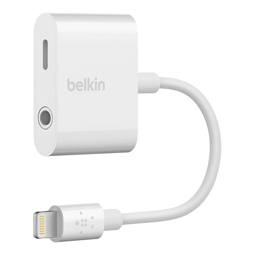 Belkin 3.5mm Audio + Charge RockStar for iPhone - White Belkin
