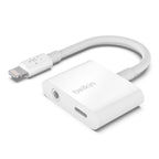 Belkin 3.5mm Audio + Charge RockStar for iPhone - White Belkin