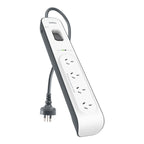 Belkin SurgeMaster 4-Outlet Surge Protector with 2M Cord - White/Grey Belkin