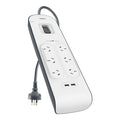 Belkin 6-Outlet Surge Protector with USB Charging - White (2M Cord) Belkin