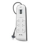 Belkin 6-Outlet Surge Protector with USB Charging - White (2M Cord) Belkin