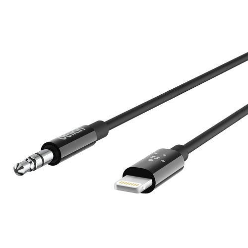 Belkin Lightning to 3.5mm Audio Cable for iPhone - High-Res Sound (0.9M Black) 