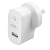 Belkin BoostCharge 12W USB-A Wall Charger - Compact & Portable White
