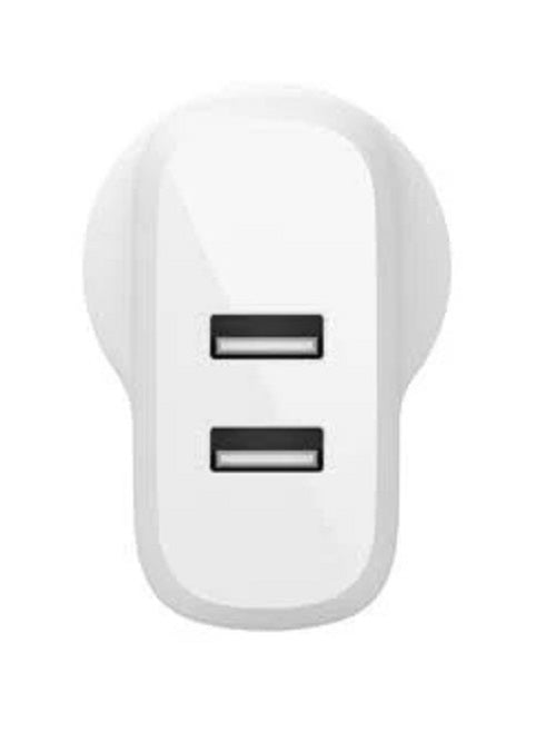 Belkin BoostCharge 24W Dual USB-A Wall Charger & USB-C Cable (1M) - White Belkin