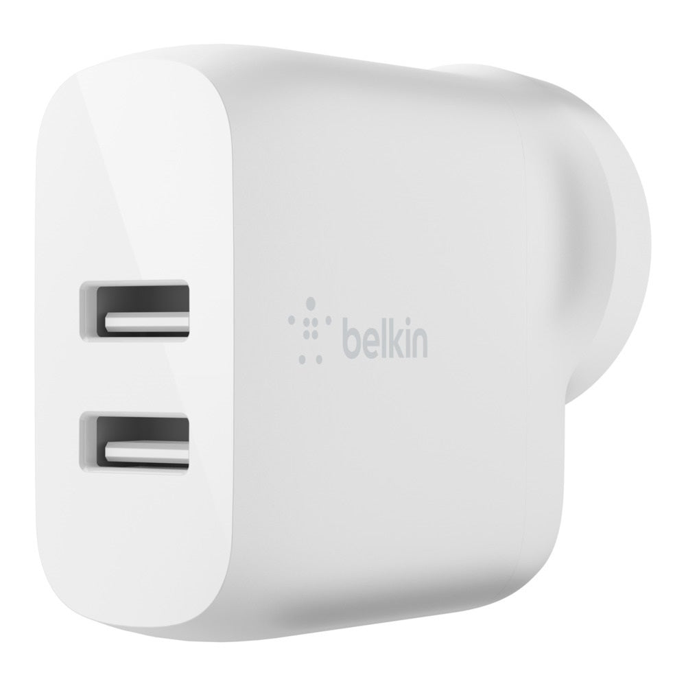 Belkin BoostCharge 24W Dual USB Charger Kit with 1M Lightning Cable - White 