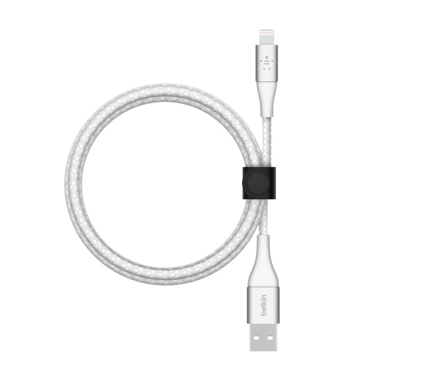 Belkin BoostCharge Braided Lightning to USB-A Cable 2M - MFI Certified White Belkin